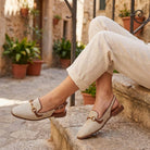 Bella Women's Slingback Flats | Woven Upper with Adjustable Buckle 2