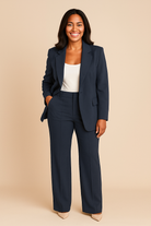 Bella Women's Suit | Structured Blazer and Wide-Leg Trousers, Textured Fabric 3
