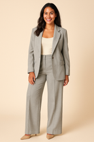 Bella Women's Suit | Structured Blazer and Wide-Leg Trousers, Textured Fabric 5