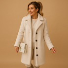 Bella Women's Teddy Coat | Plush Beige, Oversized Winter Coat 0
