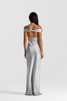 Bridget Women's Evening Gown | Silk Off-Shoulder Elegance 7