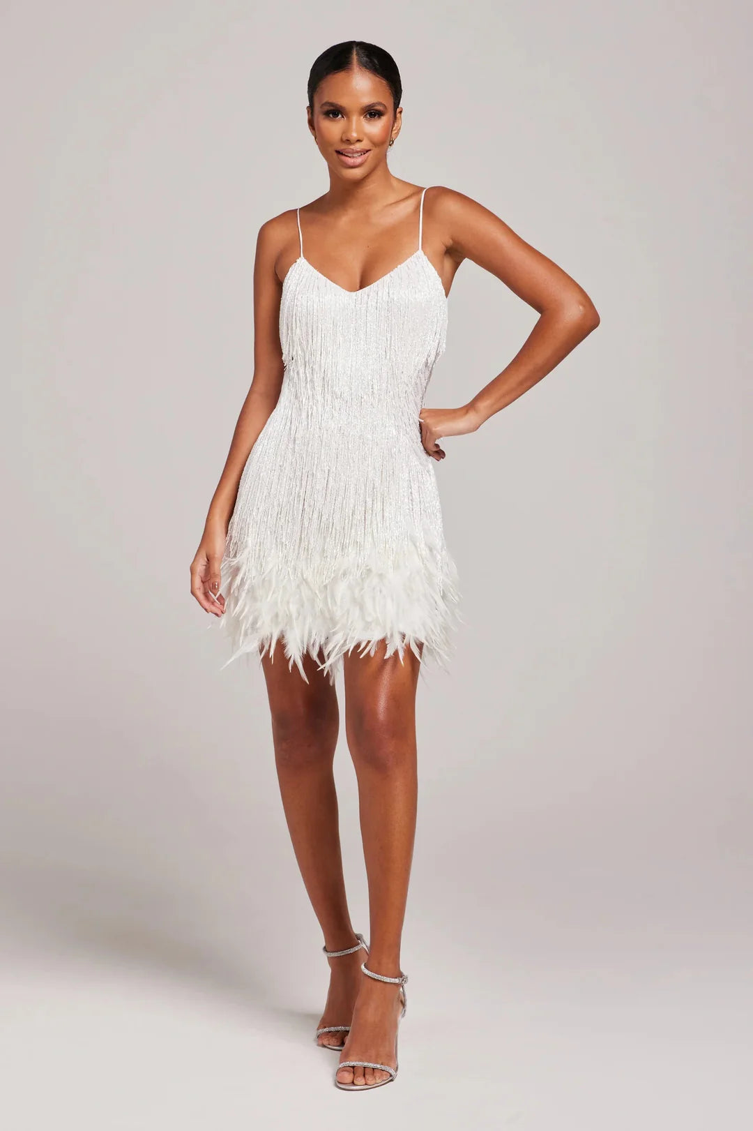 Brielle Women's Cocktail Dress | Feather Fringe Detail, Flattering Fit 0