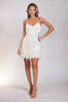 Brielle Women's Cocktail Dress | Feather Fringe Detail, Flattering Fit 4