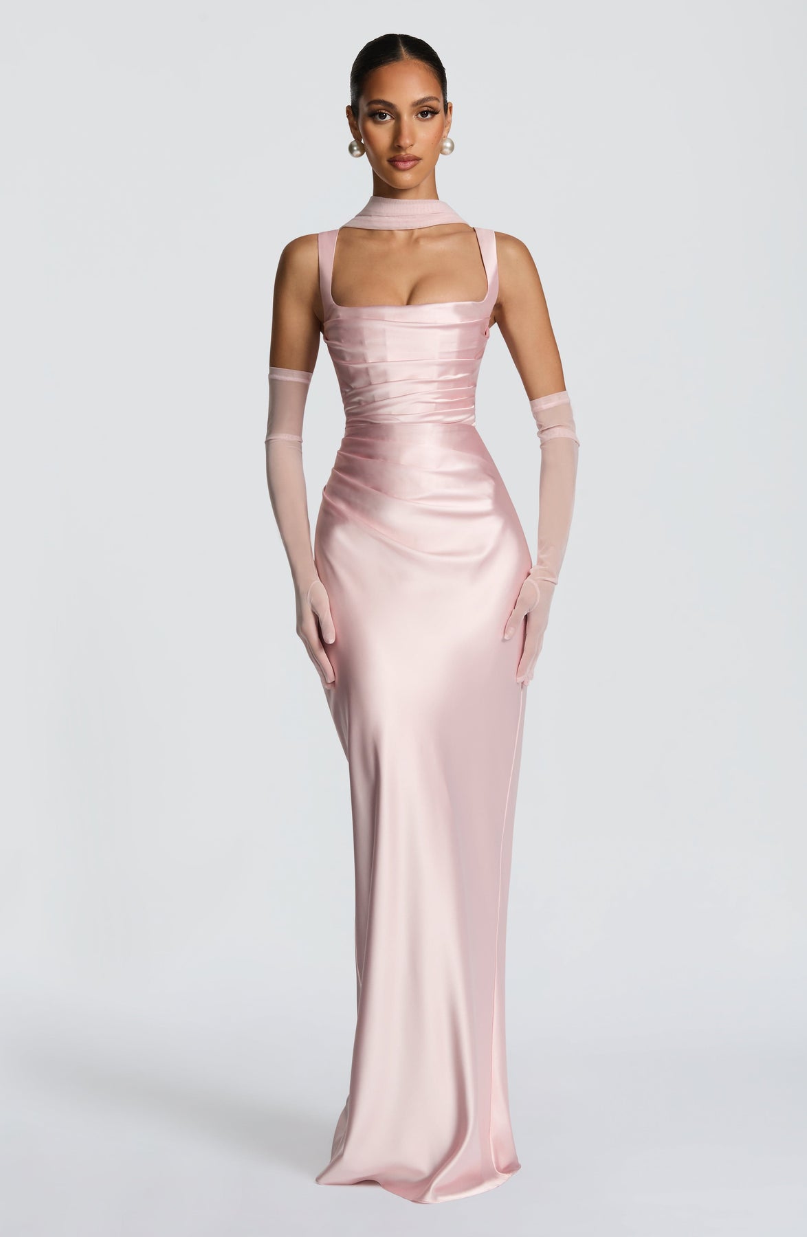 Cali Women's Maxi Dress | Satin Square Neck, Adjustable Fit 0