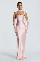 Cali Women's Maxi Dress | Satin Square Neck, Adjustable Fit 0