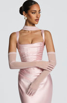 Cali Women's Maxi Dress | Satin Square Neck, Adjustable Fit 1
