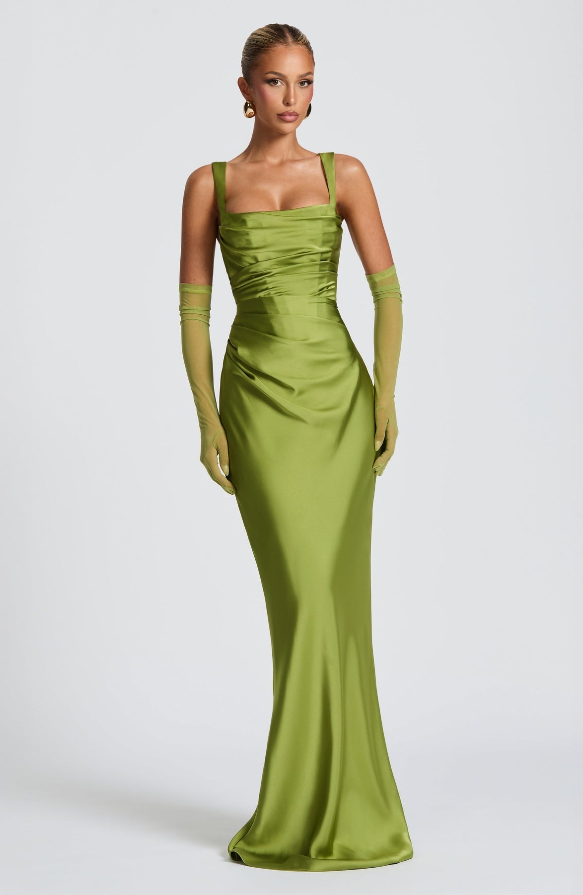 Cali Women's Maxi Dress | Satin Square Neck, Adjustable Fit 15