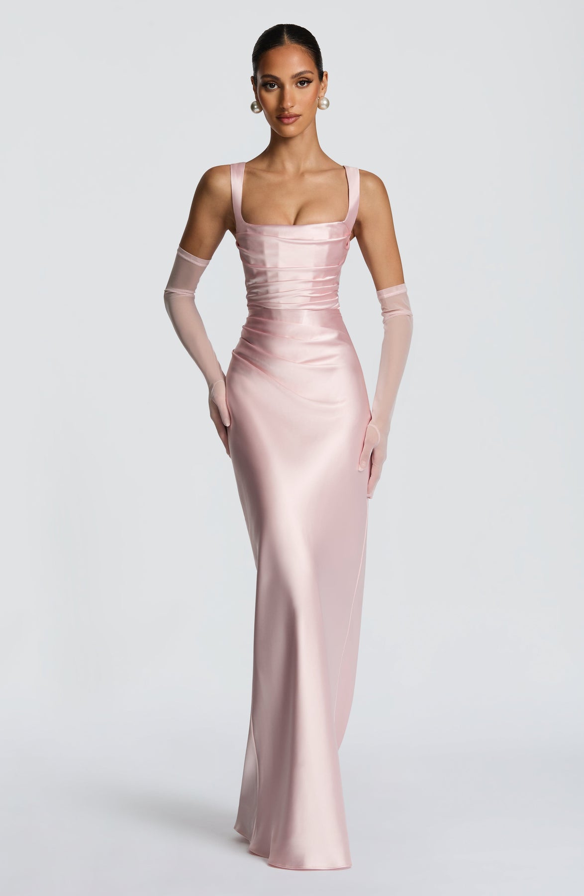 Cali Women's Maxi Dress | Satin Square Neck, Adjustable Fit 4