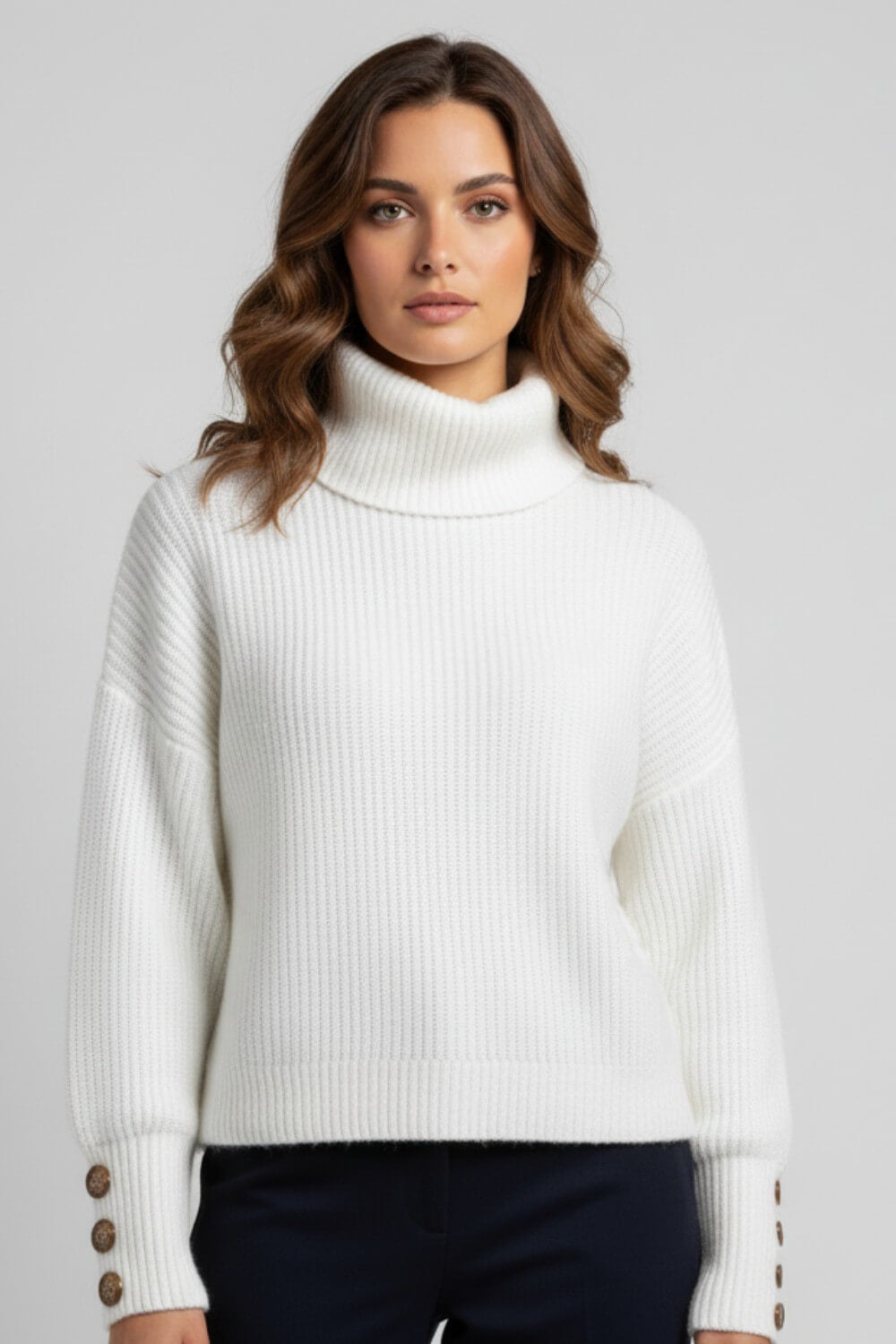 Carly Women's Jumper | High Collar Knit Design, Relaxed Fit 0