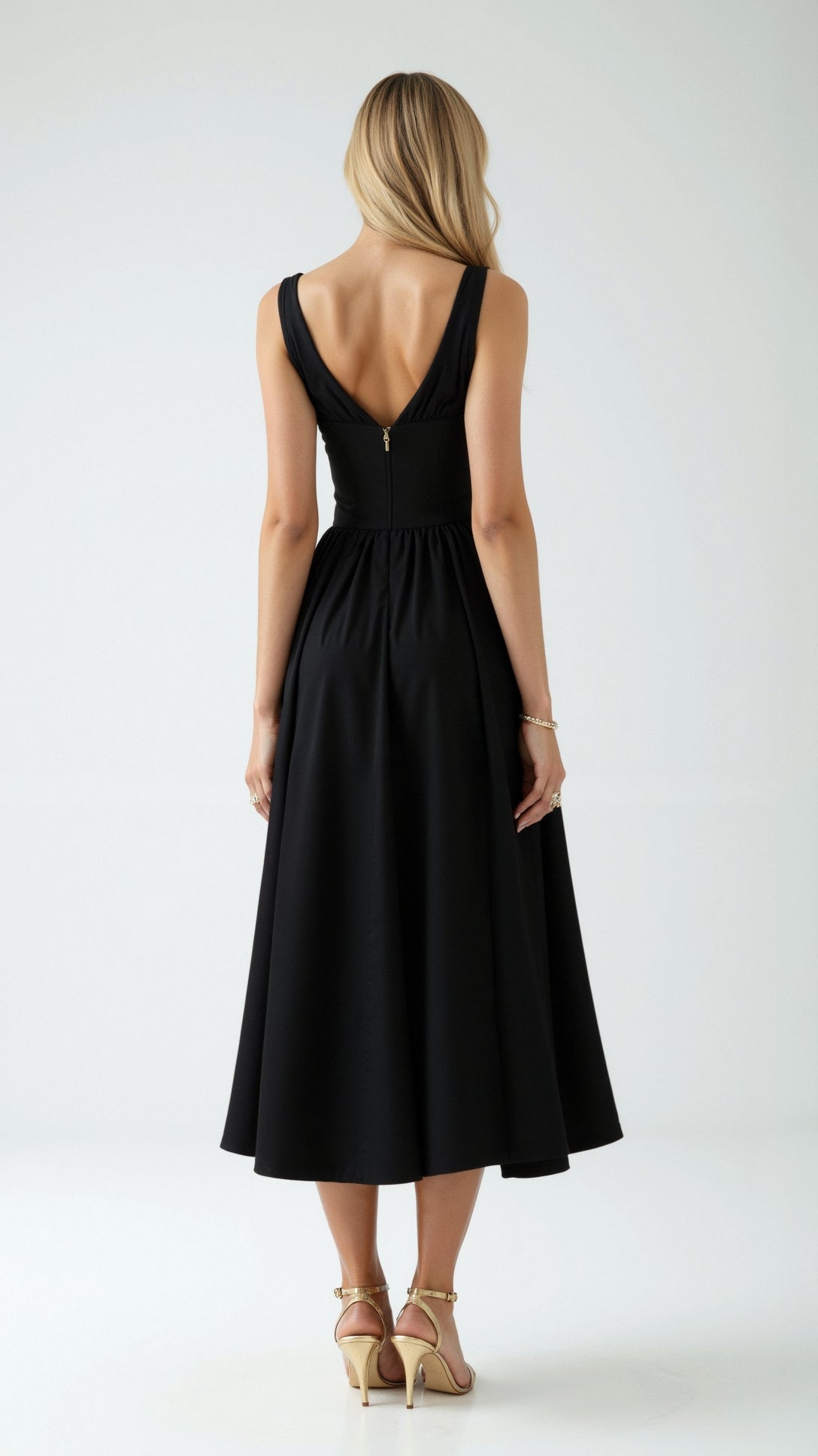 Cassandra Women's Midi Dress | Plunging V-Neck, Elegant Summer Style 4