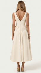 Cassandra Women's Midi Dress | Plunging V-Neck, Elegant Summer Style 7