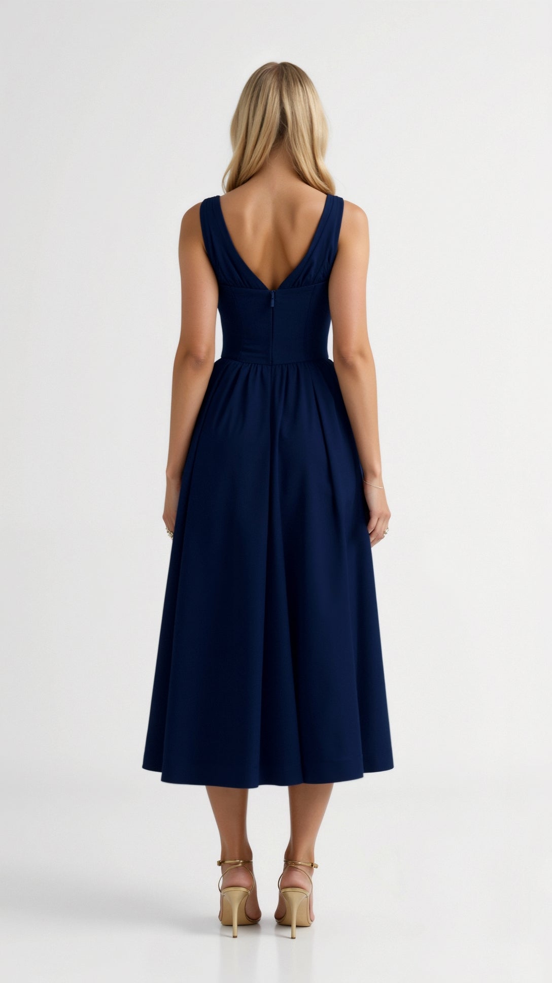 Cassandra Women's Midi Dress | Twisted V-Neck, Elegant Summer Cocktail Dress 1