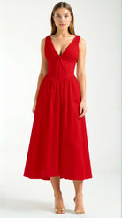 Cassandra Women's Midi Dress | Twisted V-Neck, Elegant Summer Cocktail Dress 10