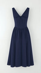 Cassandra Women's Midi Dress | Twisted V-Neck, Elegant Summer Cocktail Dress 2