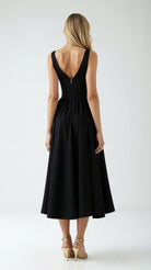 Cassandra Women's Midi Dress | Twisted V-Neck, Elegant Summer Cocktail Dress 4