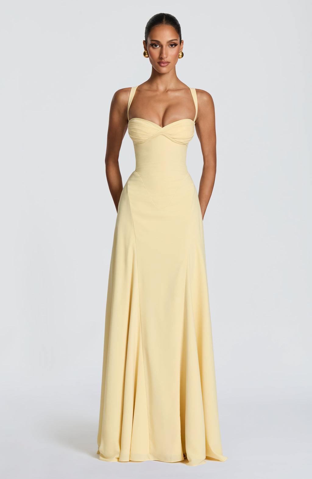 Celeste Women's Maxi Gown | Sculpted Waist, Powder Blue Evening Dress 0
