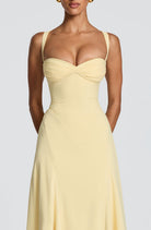 Celeste Women's Maxi Gown | Sculpted Waist, Powder Blue Evening Dress 7