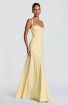 Celeste Women's Maxi Gown | Sculpted Waist, Powder Blue Evening Dress 8