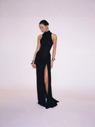 Celestine Women's Maxi Dress | Pleated Design with Back Slit 2