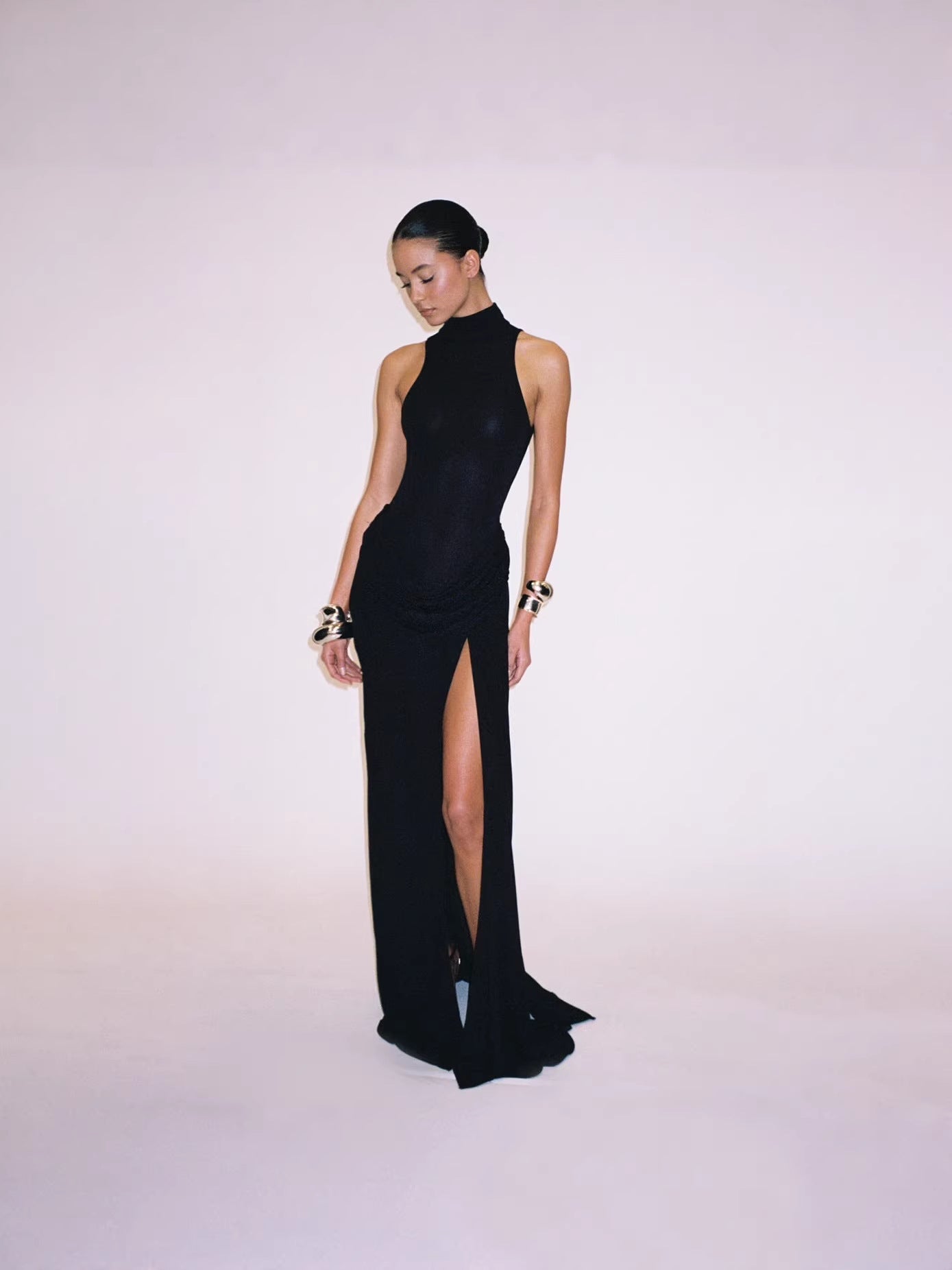 Celestine Women's Maxi Dress | Pleated Design with Back Slit 2
