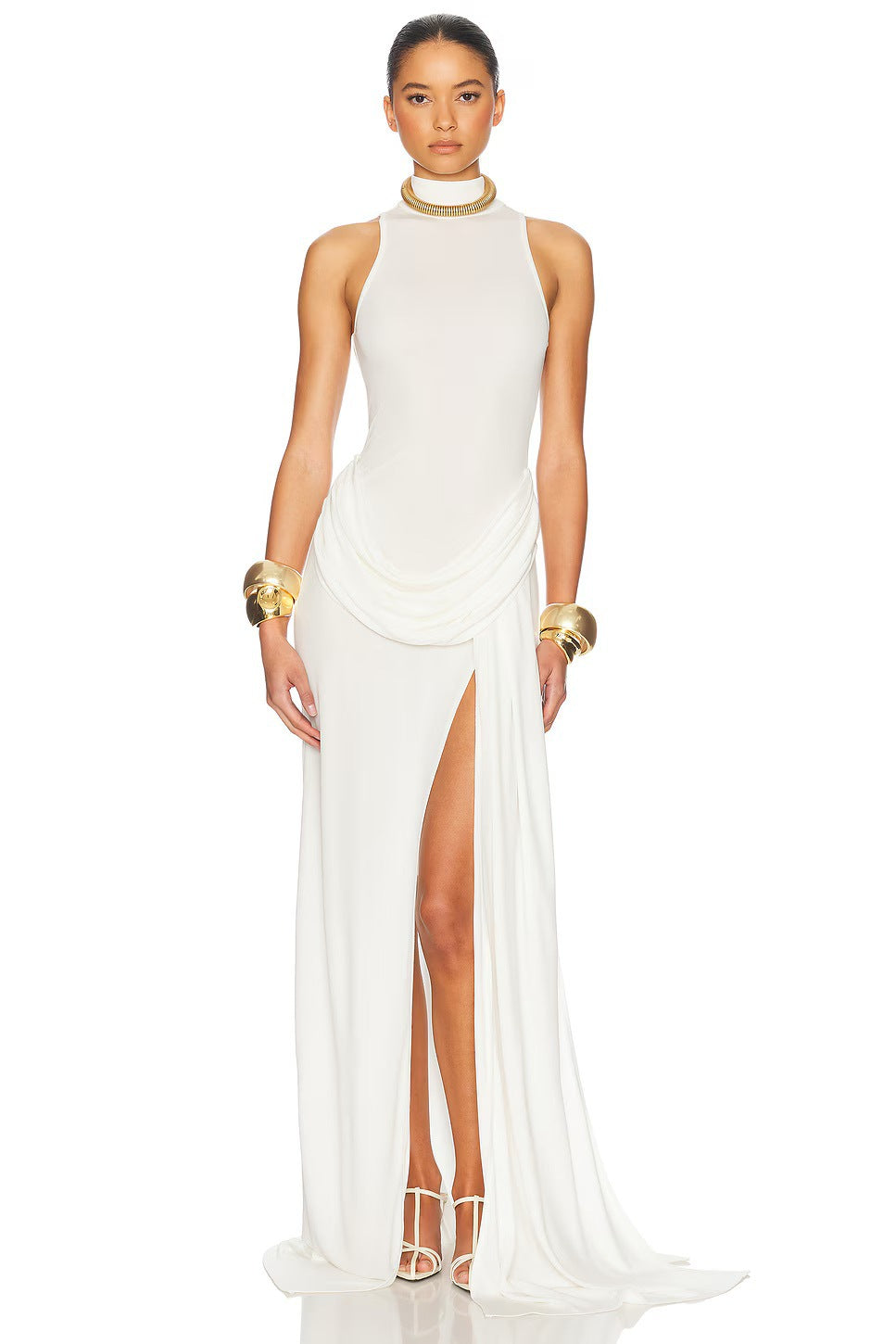 Celestine Women's Maxi Dress | Pleated Design with Back Slit 4