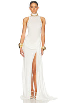 Celestine Women's Maxi Dress | Pleated Design with Back Slit 4