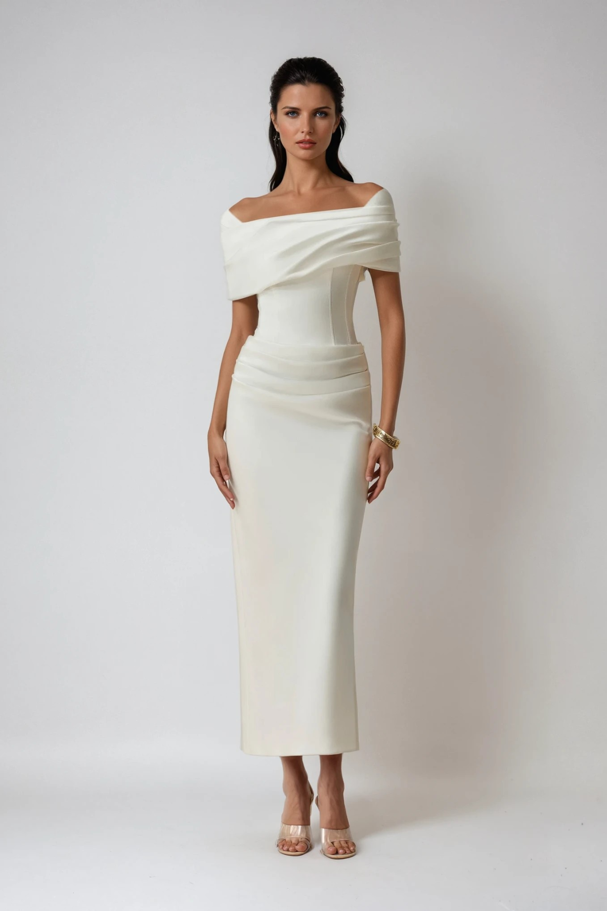 Celia Women's Maxi Dress | Elegant Off-Shoulder Design, Flattering Ruching 2