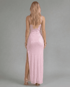Celia Women's Maxi Dress | Pink Sequin, Elegant Evening Wear 2