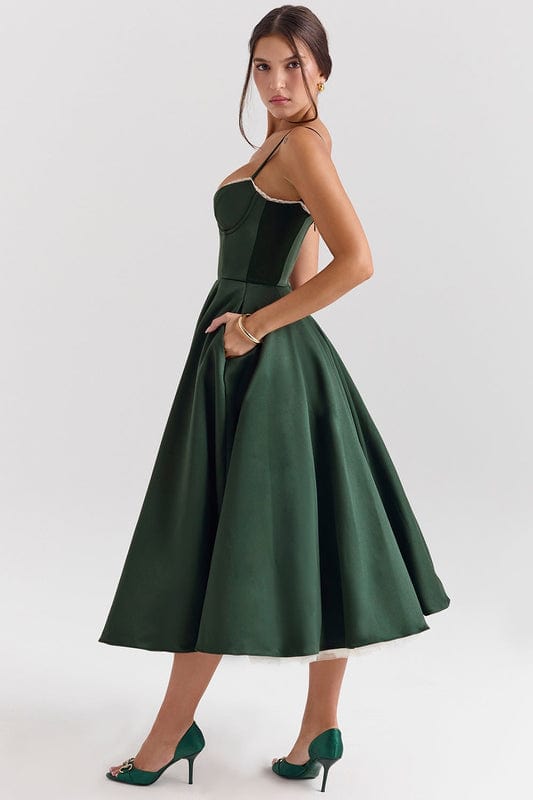 Celia Women's Midi Dress | Corset-Style, Elegant Summer Dress 2