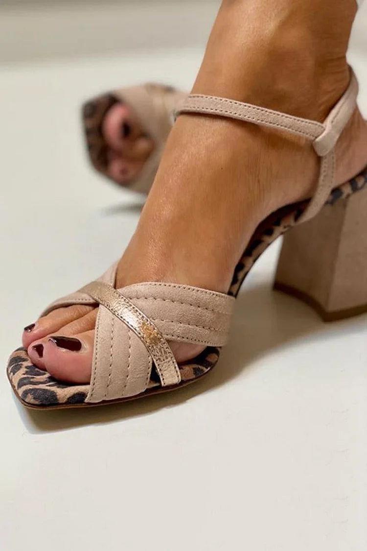 Cleo Women's Sandals | Suede Upper, Leopard Print Insole 0