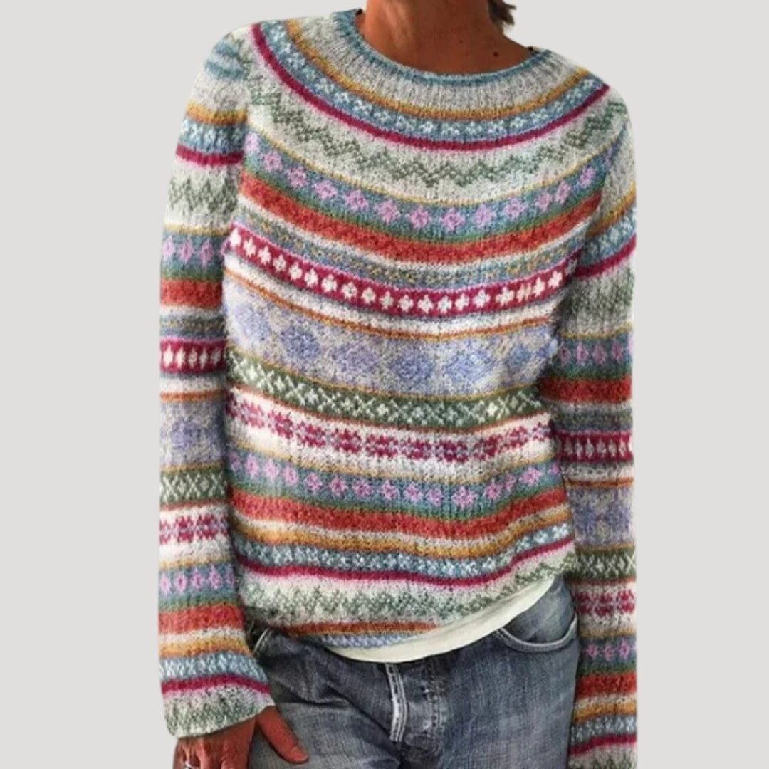 Cora Women's Knit Sweater | Colorful Patterns 3