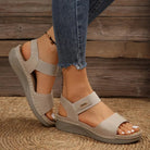 Cora Women's Sandals | Faux Leather, Comfortable Wide Straps 6
