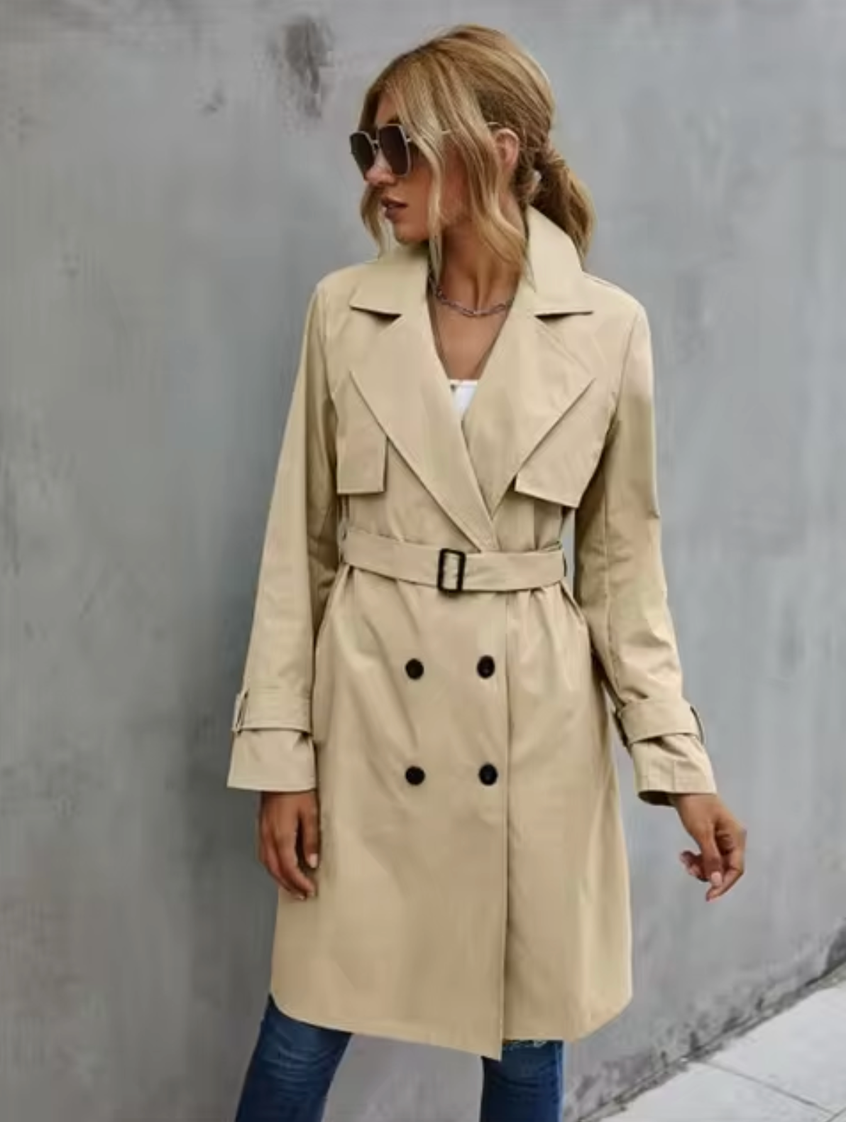 Cora Women's Trench Coat | Double-Breasted, Classic Style 0