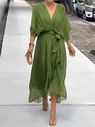 Daisy Women's Midi Dress | Tie Waist, Flutter Sleeve, Plus Size Available 1