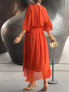 Daisy Women's Midi Dress | Tie Waist, Flutter Sleeve, Plus Size Available 4