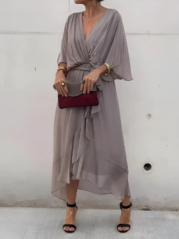 Daisy Women's Midi Dress | Tie Waist, Flutter Sleeve, Plus Size Available 6