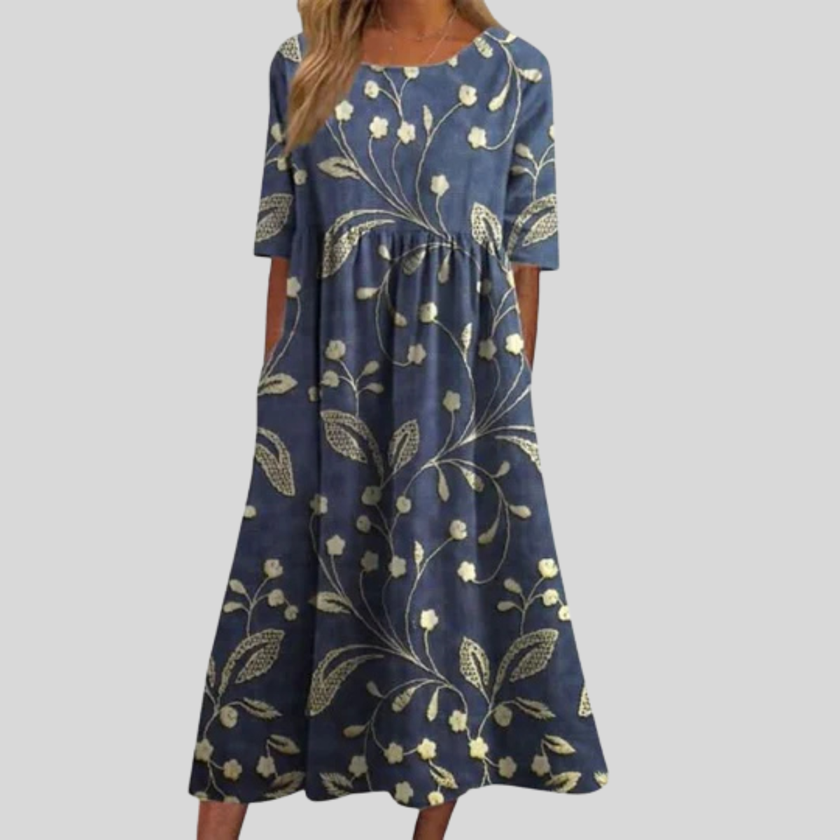 Diana Women's Dress | Flattering Maxi with Elegant Embroidery 0