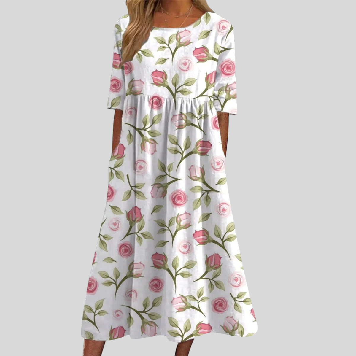 Diana Women's Dress | Flattering Maxi with Elegant Embroidery 7