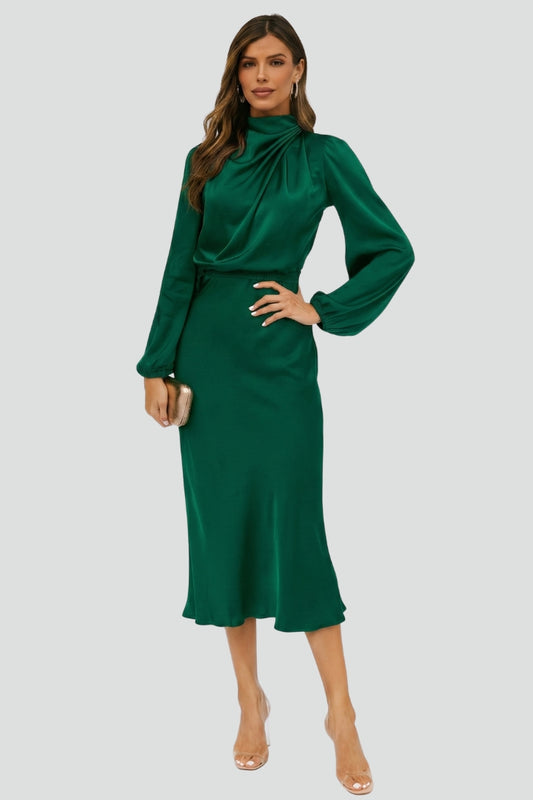 Diana Women's Midi Dress | High Neck, Elegant Summer Style 0