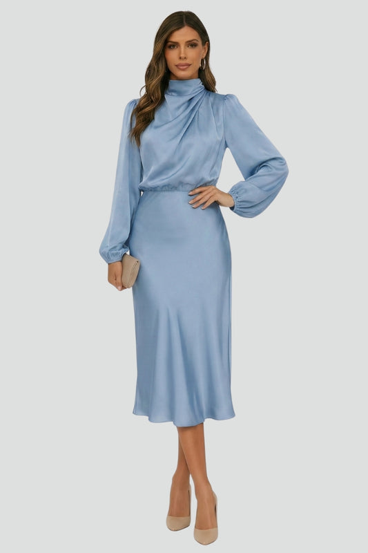 Diana Women's Midi Dress | High Neck, Elegant Summer Style 6