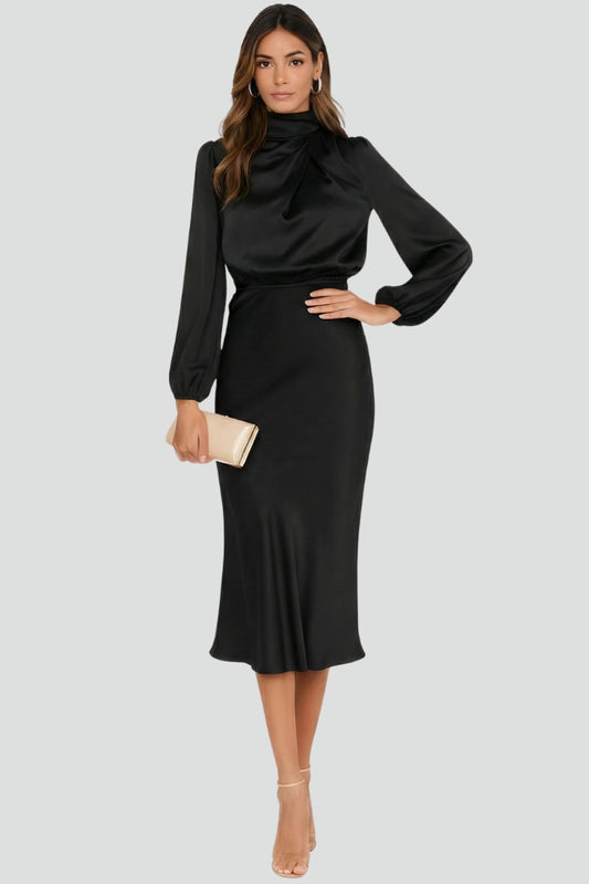 Diana Women's Midi Dress | High Neck, Elegant Summer Style 8
