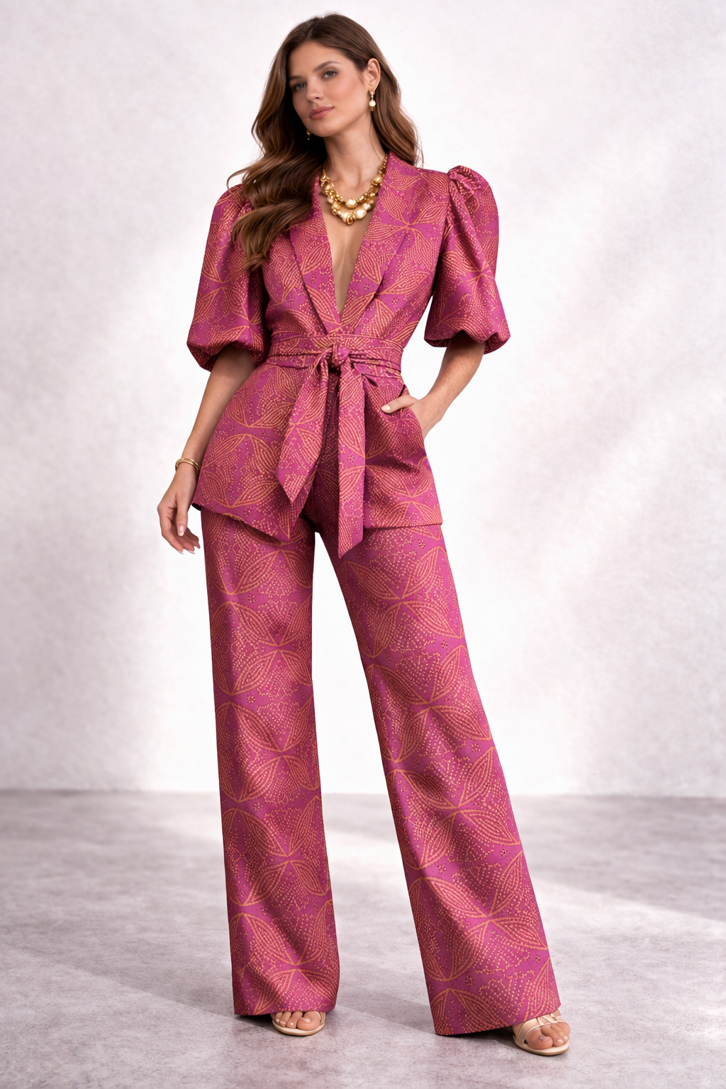 Ella Women's Co Ord Set | Adjustable Waist, Puff Sleeves 1