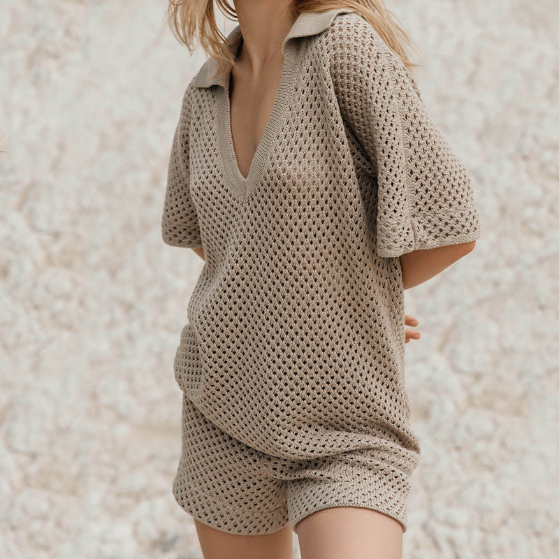 Ella Women's Knitted Co Ord Set | Short Sleeve, Relaxed Fit 1