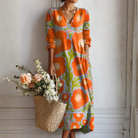 Ella Women's Summer Dress | Lightweight Linen, Vintage Abstract Print 0