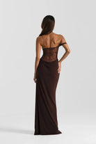 Elysia Women's Formal Dress | Chocolate Lace, Elegant Evening Gown 4