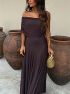 Elysia Women's Maxi Dress | Soft Chiffon, Elegant Off-Shoulder 7
