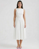 Elysia Women's Midi Dress | Elegant A-Line with Open Back Detail 1