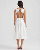 Elysia Women's Midi Dress | Elegant A-Line with Open Back Detail 2