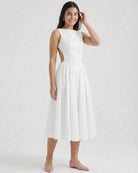 Elysia Women's Midi Dress | Elegant A-Line with Open Back Detail 4