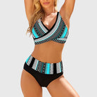 Evelyn Women's High Waisted Bikini Set | Geometric Print, Shaping Design 0